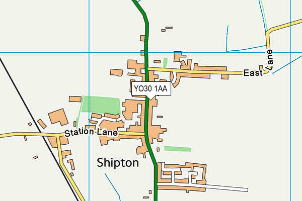 Shipton Playing Field map (YO30 1AA) - OS VectorMap District (Ordnance Survey)