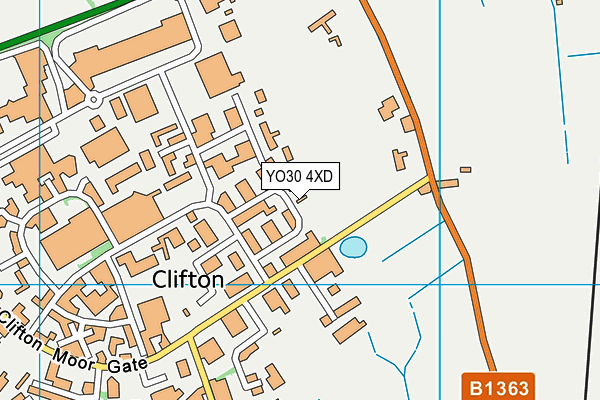 YO30 4XD map - OS VectorMap District (Ordnance Survey)