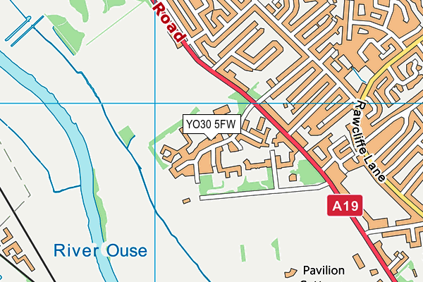 YO30 5FW map - OS VectorMap District (Ordnance Survey)
