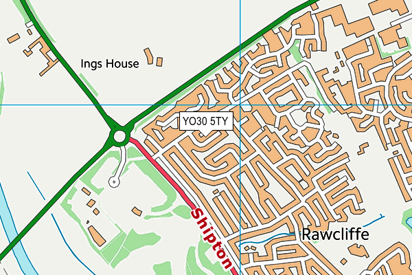 YO30 5TY map - OS VectorMap District (Ordnance Survey)