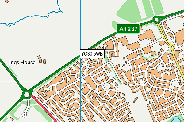 YO30 5WB map - OS VectorMap District (Ordnance Survey)