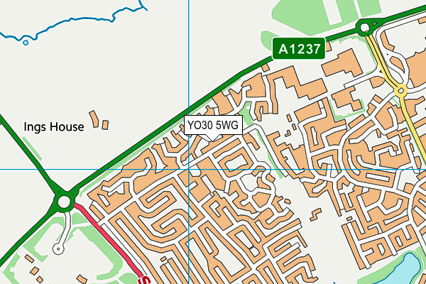 YO30 5WG map - OS VectorMap District (Ordnance Survey)