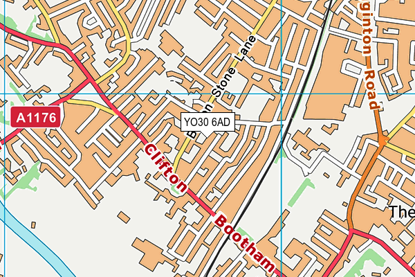 YO30 6AD map - OS VectorMap District (Ordnance Survey)