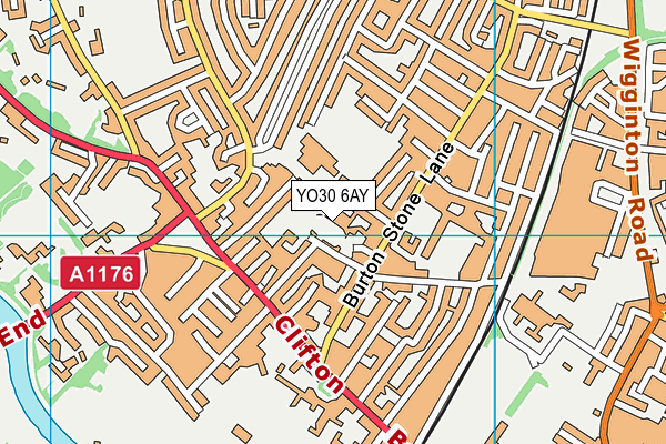 YO30 6AY map - OS VectorMap District (Ordnance Survey)