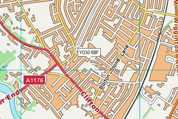 YO30 6BF map - OS VectorMap District (Ordnance Survey)