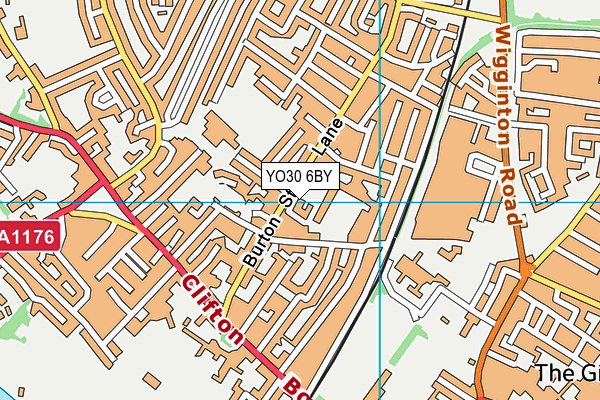 YO30 6BY map - OS VectorMap District (Ordnance Survey)