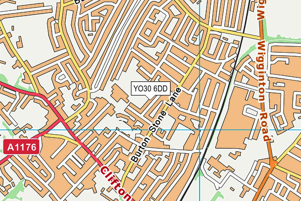 YO30 6DD map - OS VectorMap District (Ordnance Survey)