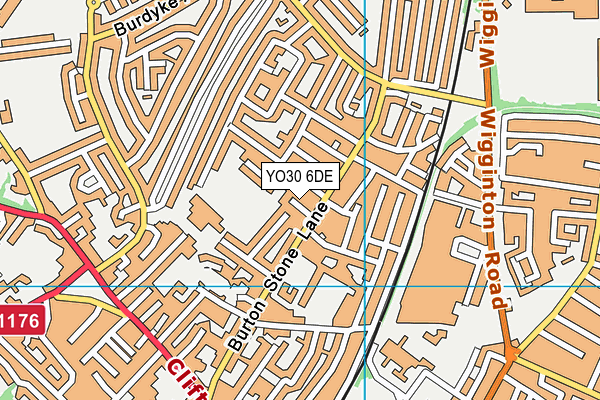YO30 6DE map - OS VectorMap District (Ordnance Survey)