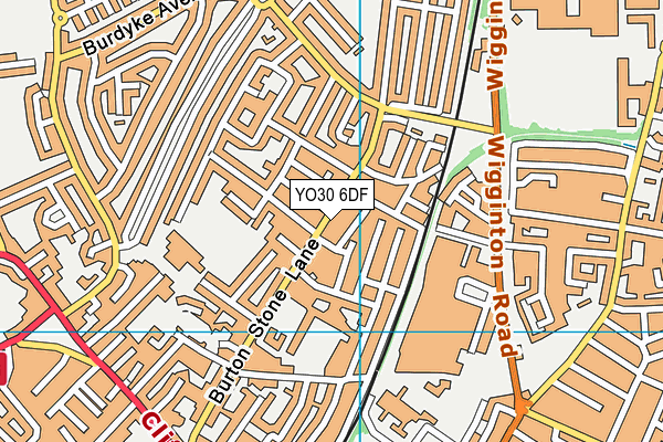 YO30 6DF map - OS VectorMap District (Ordnance Survey)
