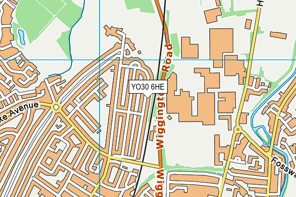 YO30 6HE map - OS VectorMap District (Ordnance Survey)