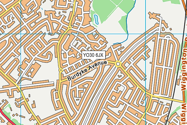 YO30 6JX map - OS VectorMap District (Ordnance Survey)
