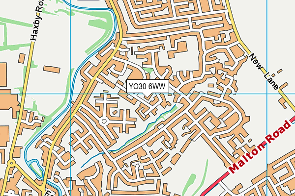 YO30 6WW map - OS VectorMap District (Ordnance Survey)