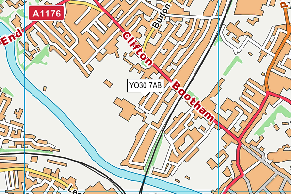 YO30 7AB map - OS VectorMap District (Ordnance Survey)