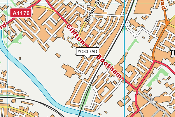 YO30 7AD map - OS VectorMap District (Ordnance Survey)