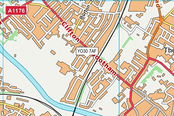 YO30 7AF map - OS VectorMap District (Ordnance Survey)