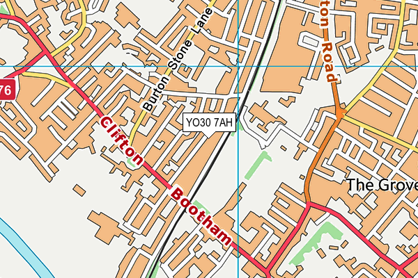YO30 7AH map - OS VectorMap District (Ordnance Survey)