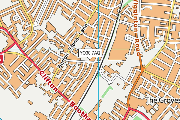 Bootham Crescent Stadium (Closed) map (YO30 7AQ) - OS VectorMap District (Ordnance Survey)