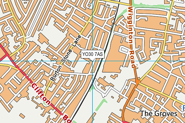 YO30 7AS map - OS VectorMap District (Ordnance Survey)