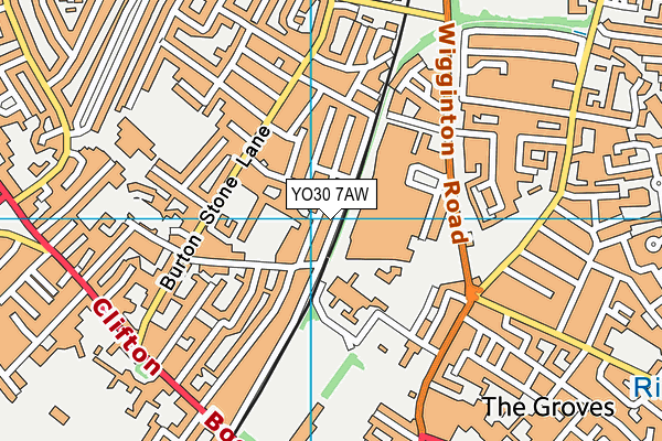 YO30 7AW map - OS VectorMap District (Ordnance Survey)