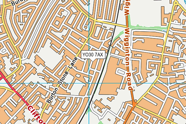 YO30 7AX map - OS VectorMap District (Ordnance Survey)