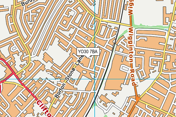 YO30 7BA map - OS VectorMap District (Ordnance Survey)