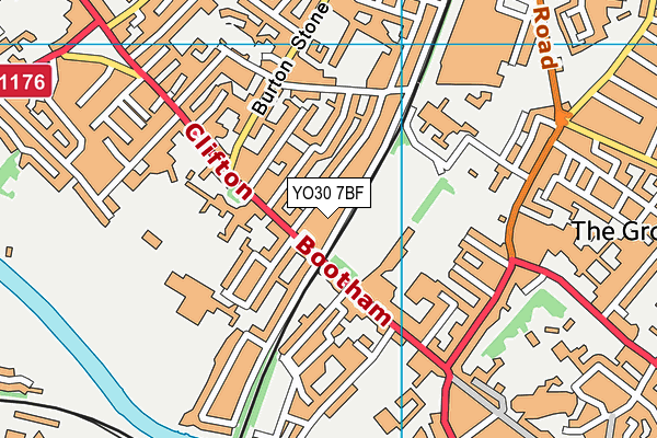YO30 7BF map - OS VectorMap District (Ordnance Survey)