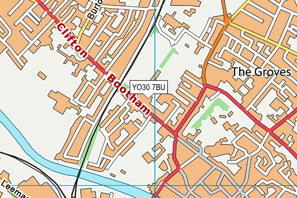 Bootham School map (YO30 7BU) - OS VectorMap District (Ordnance Survey)