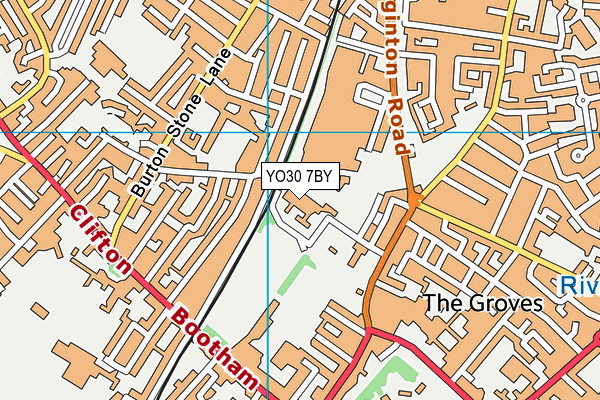 Bootham Park Hospital Recreation Field map (YO30 7BY) - OS VectorMap District (Ordnance Survey)