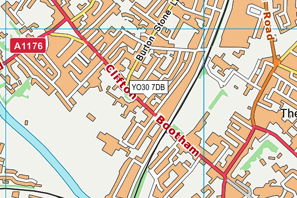 YO30 7DB map - OS VectorMap District (Ordnance Survey)