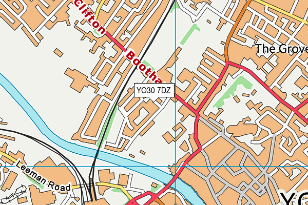 YO30 7DZ map - OS VectorMap District (Ordnance Survey)
