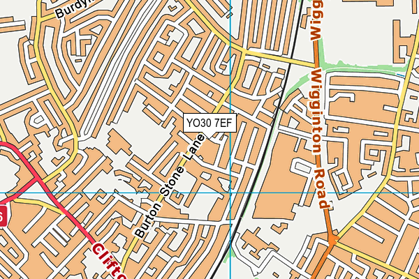 YO30 7EF map - OS VectorMap District (Ordnance Survey)
