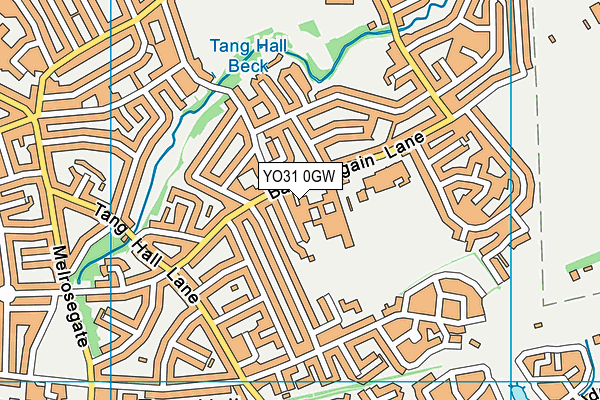 Burnholme Community College (Closed) map (YO31 0GW) - OS VectorMap District (Ordnance Survey)
