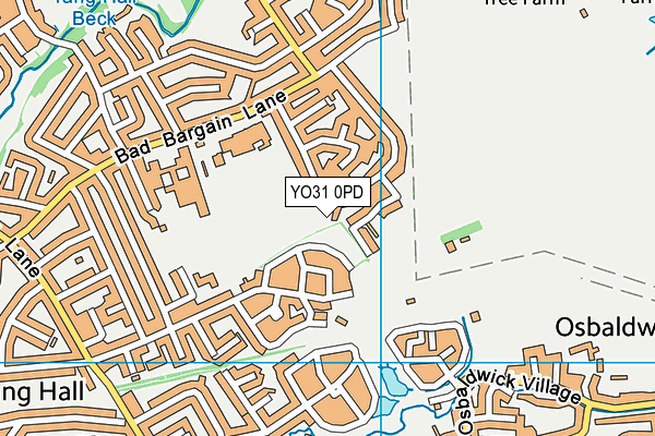 YO31 0PD map - OS VectorMap District (Ordnance Survey)