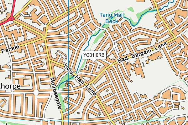YO31 0RB map - OS VectorMap District (Ordnance Survey)