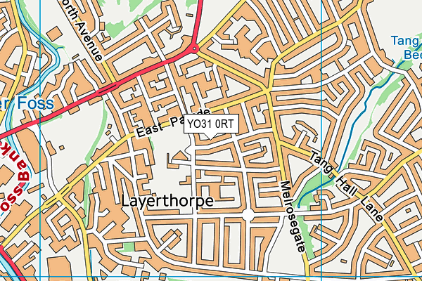 YO31 0RT map - OS VectorMap District (Ordnance Survey)