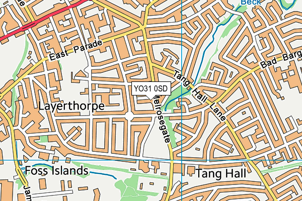 YO31 0SD map - OS VectorMap District (Ordnance Survey)
