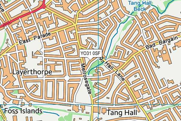 YO31 0SF map - OS VectorMap District (Ordnance Survey)