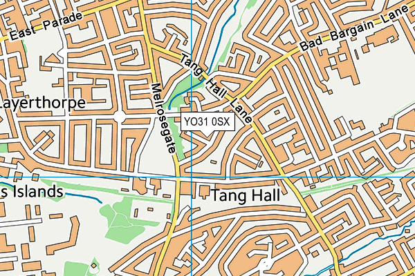 YO31 0SX map - OS VectorMap District (Ordnance Survey)