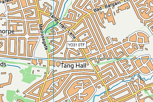 YO31 0TF map - OS VectorMap District (Ordnance Survey)