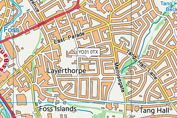 YO31 0TX map - OS VectorMap District (Ordnance Survey)