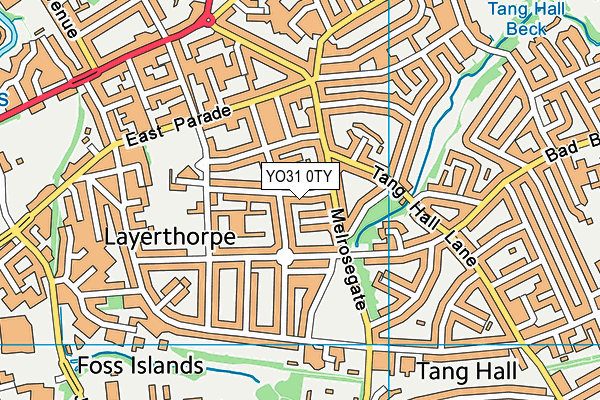 YO31 0TY map - OS VectorMap District (Ordnance Survey)