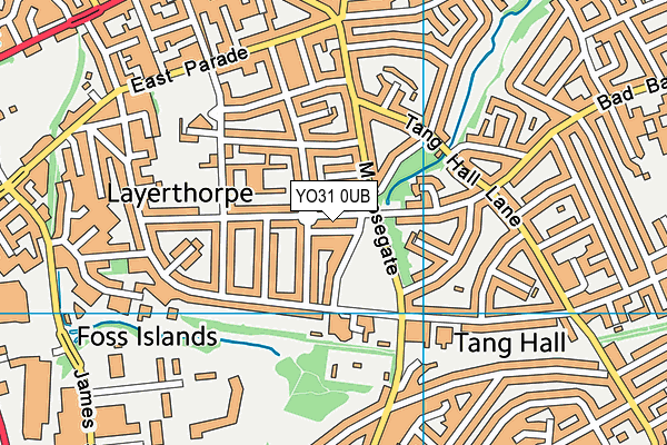 YO31 0UB map - OS VectorMap District (Ordnance Survey)