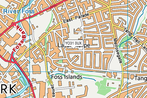 YO31 0UX map - OS VectorMap District (Ordnance Survey)