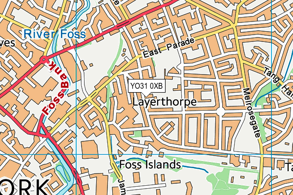 YO31 0XB map - OS VectorMap District (Ordnance Survey)