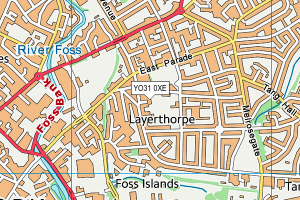 YO31 0XE map - OS VectorMap District (Ordnance Survey)