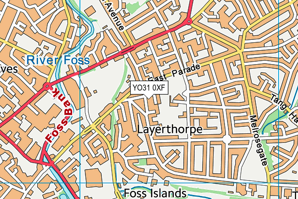 YO31 0XF map - OS VectorMap District (Ordnance Survey)