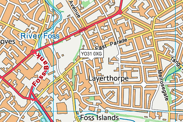 YO31 0XG map - OS VectorMap District (Ordnance Survey)