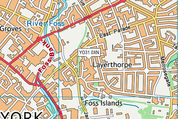 YO31 0XN map - OS VectorMap District (Ordnance Survey)
