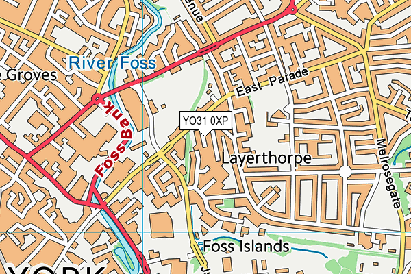 YO31 0XP map - OS VectorMap District (Ordnance Survey)