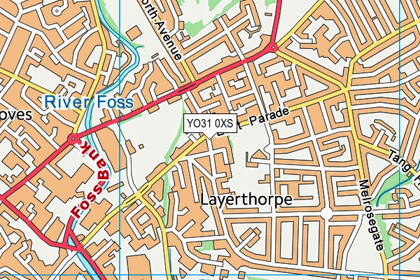 YO31 0XS map - OS VectorMap District (Ordnance Survey)